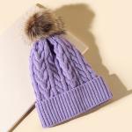 Winter Beanies Knit Faux Fur Pompoms view 3