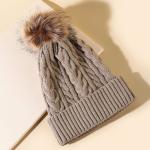 Winter Beanies Knit Faux Fur Pompoms view 4