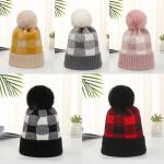 Plaid Beanie With Pompom view 1