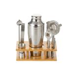 Cocktail Shaker Set With Bamboo Stand view 1