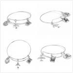 Camera Airplane Heart Shape Pendant Metal Bracelet view 2