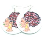 Wooden Round Shape Earrings African Charm view 2