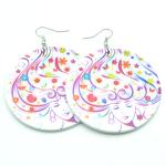 Wooden Round Shape Earrings African Charm view 3