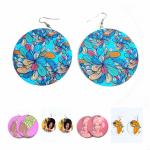 Wooden Round Shape Earrings African Charm view 1